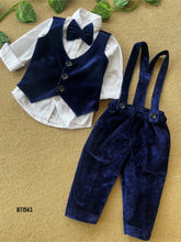 Load image into Gallery viewer, BT1543  Little Gentleman: Navy Velvet Ensemble
