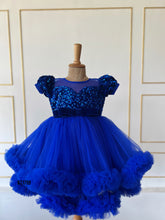 Load image into Gallery viewer, BT1799 Enchanted Sapphire Princess Gown - Exquisite Party Dress for Little One
