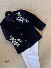 Load image into Gallery viewer, BT1963 Luxurious Navy Blue Baby Jacket – Perfect for Special Occasions
