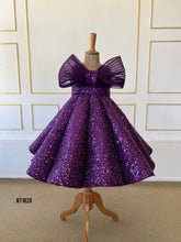 Load image into Gallery viewer, BT1820 Sequin Splendor: Majestic Purple Butterfly Princess Gown
