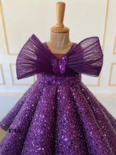 Load image into Gallery viewer, BT1820 Sequin Splendor: Majestic Purple Butterfly Princess Gown
