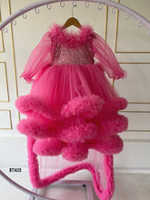 Load image into Gallery viewer, BT1429 Enchanted Fuchsia Fairytale Dress with Glittering Accents for Little Stars
