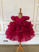 Load image into Gallery viewer, BT1856 Crimson Rose Twirl Dress - A Cascade of Elegance!
