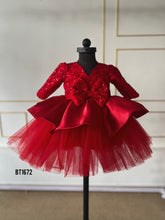 Load image into Gallery viewer, BT1672 Crimson Sequin Dream Dress - Sparkling Delight for Tiny Dancers
