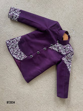 Load image into Gallery viewer, BT2034 ✨ Regal Purple Embroidered Sherwani for Dashing Little Royals ✨
