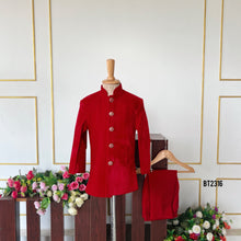 Load image into Gallery viewer, BT2316 ❤️ Regal Red Sherwani – A Royal Statement for Your Prince! 👑✨
