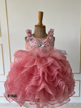 Load image into Gallery viewer, BT1946 Exquisite Pink Floral Baby Dress
