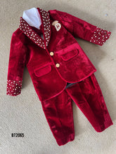 Load image into Gallery viewer, BT2065 Royal Red Velvet Suit for Your Little Prince 👑❤️
