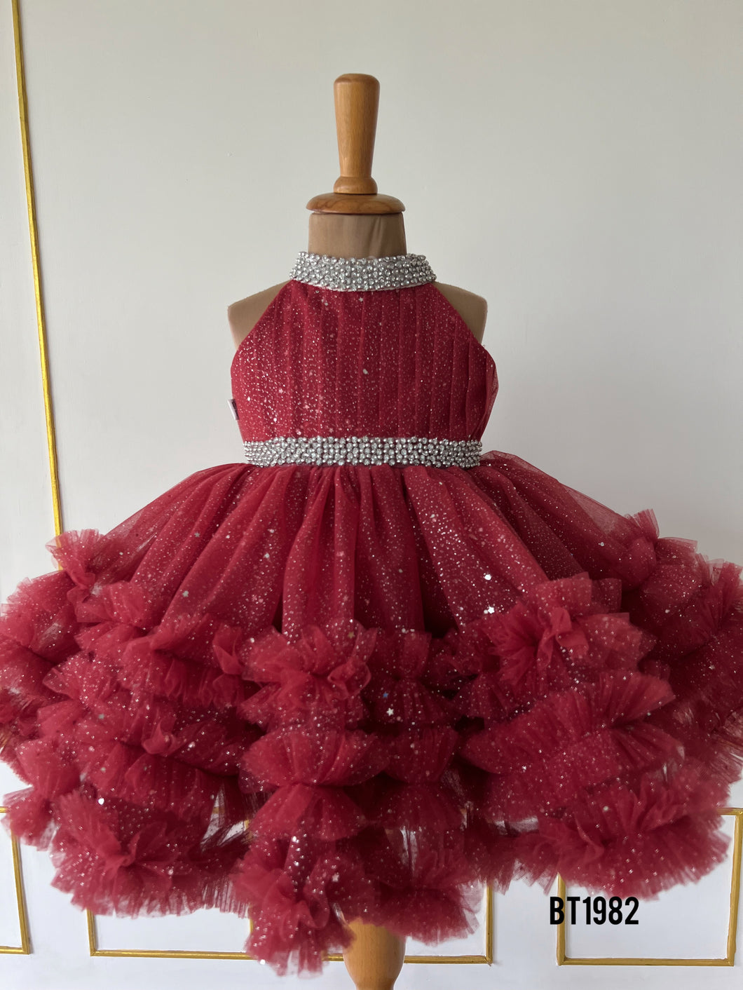 BT1982 Ruby Radiance: A Sparkling Dress for Unforgettable Celebrations