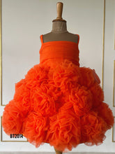 Load image into Gallery viewer, BT2014 🎉Fiery Orange Celebration Dress – Ready for Her Big Day! 🔥👧
