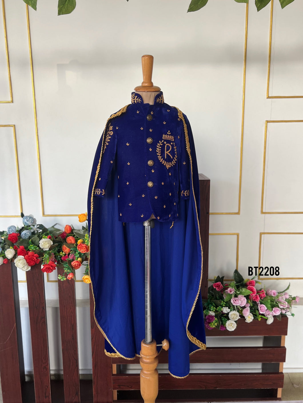 BT2208 Royal Blue Prince Cape Set: Fit for a King 👑✨