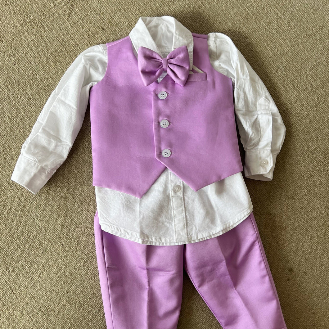 BT2233 🎩 Lilac Gentleman Suit – A Dapper Look for Your Little Star! 💜✨