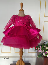 Load image into Gallery viewer, BT2041 🎀 Sparkling Ruby Party Dress for Your Little Star 🎀
