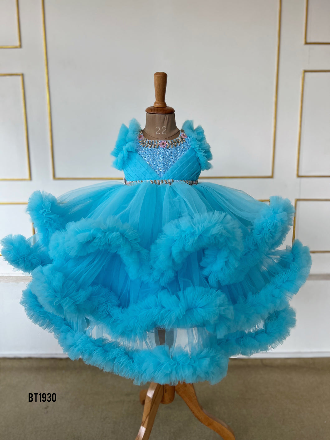 BT1930 Radiant Blue Princess Dress for Baby Girls