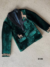 Load image into Gallery viewer, BT2196 Forest Charm Velvet Blazer: A Dashing Look for Your Little Gentleman 🌲🦌
