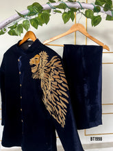 Load image into Gallery viewer, BT1998 🦁 Dad Royal Lion Embroidered Sherwani – Unleash The King! 👑🦁
