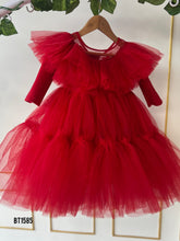 Load image into Gallery viewer, BT1585 Crimson Ruffle Delight Dress for Joyful Celebrations
