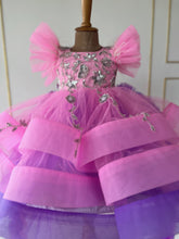 Load image into Gallery viewer, Sparkling Pink and Purple Party Dress for Baby Girls
