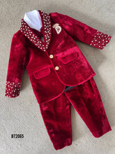 Load image into Gallery viewer, BT2065 Royal Red Velvet Suit for Your Little Prince 👑❤️
