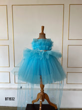 Load image into Gallery viewer, BT1932 Dreamy Blue Ruffle Party Dress for Baby Girls
