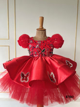 Load image into Gallery viewer, BT1941 Enchanting Red Butterfly Baby Dress
