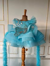 Load image into Gallery viewer, BT1950 Magical Blue Butterfly Baby Dress – Perfect for Celebrations
