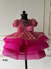 Load image into Gallery viewer, BT1633 Glittering Fuchsia Fantasy – Baby’s Festive Frolic Dress
