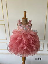 Load image into Gallery viewer, BT1946 Exquisite Pink Floral Baby Dress
