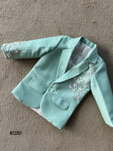 Load image into Gallery viewer, BT2207  Mint Green Floral Blazer for Junior Gentlemen 🌿✨
