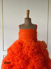 Load image into Gallery viewer, BT2014 🎉Fiery Orange Celebration Dress – Ready for Her Big Day! 🔥👧
