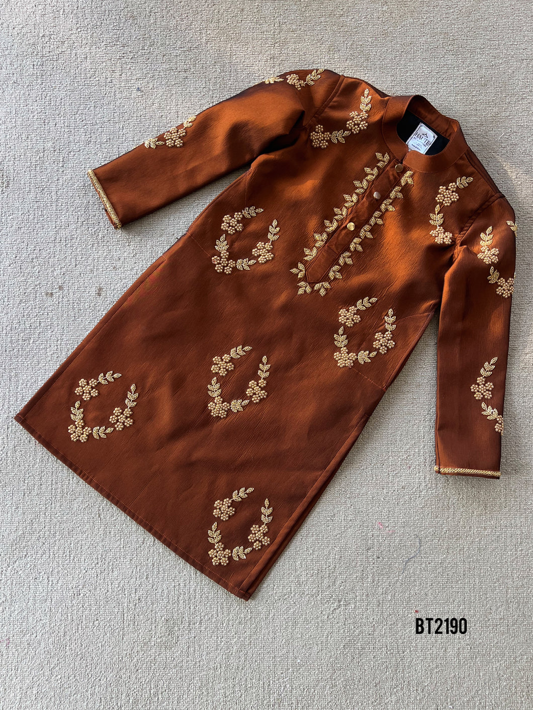 BT2190 Golden Leaf Kurta: A Royal Touch for Your Little Gentleman 🌟👦