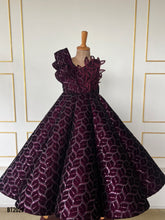 Load image into Gallery viewer, BT2029 👑 Royal Plum Elegance – Party Dress Fit for a Princess 👑
