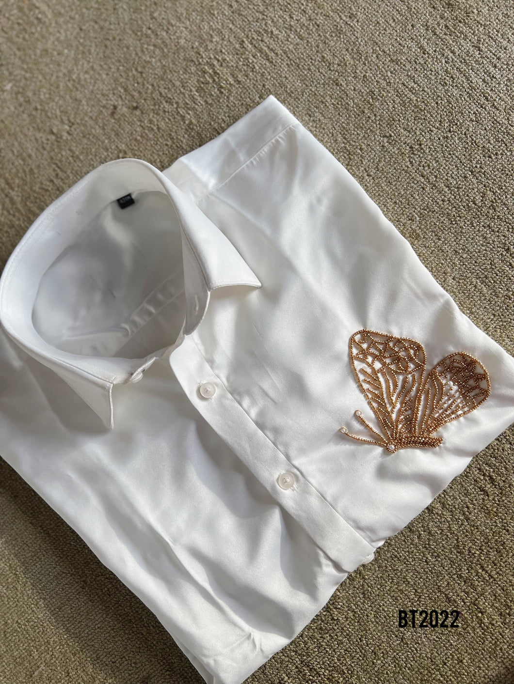 BT2022 Golden Wings: Elegant Party Shirt for Little Gents ✨🦋