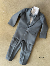 Load image into Gallery viewer, BT2236 🎩 Dapper Grey Tuxedo – Classic Elegance for Your Little Gentleman! 🤵✨
