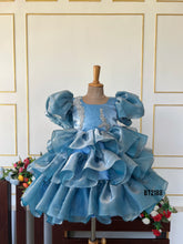 Load image into Gallery viewer, BT2188 Fairy Blue Ruffle Dress: A Dreamy Look for Little Princesses ✨👗
