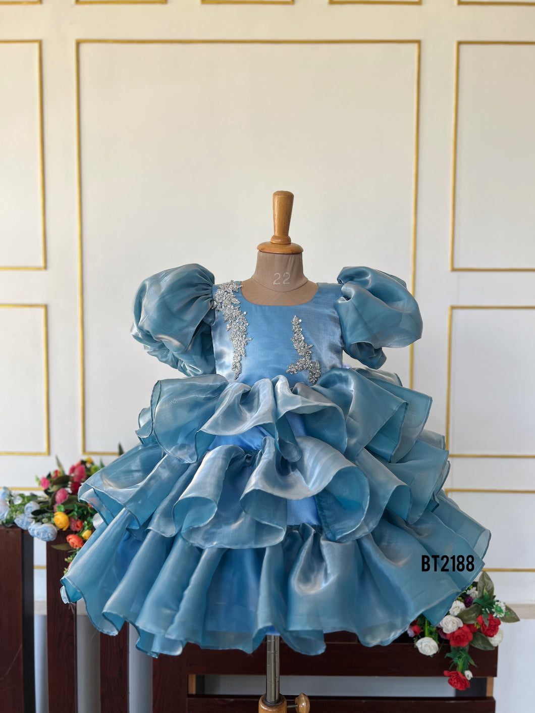 BT2188 Fairy Blue Ruffle Dress: A Dreamy Look for Little Princesses ✨👗