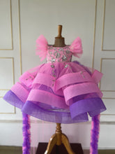 Load image into Gallery viewer, Sparkling Pink and Purple Party Dress for Baby Girls
