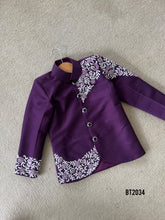 Load image into Gallery viewer, BT2034 ✨ Regal Purple Embroidered Sherwani for Dashing Little Royals ✨
