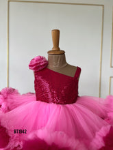 Load image into Gallery viewer, BT1942 Radiant Pink Ruffle Party Dress for Baby Girls
