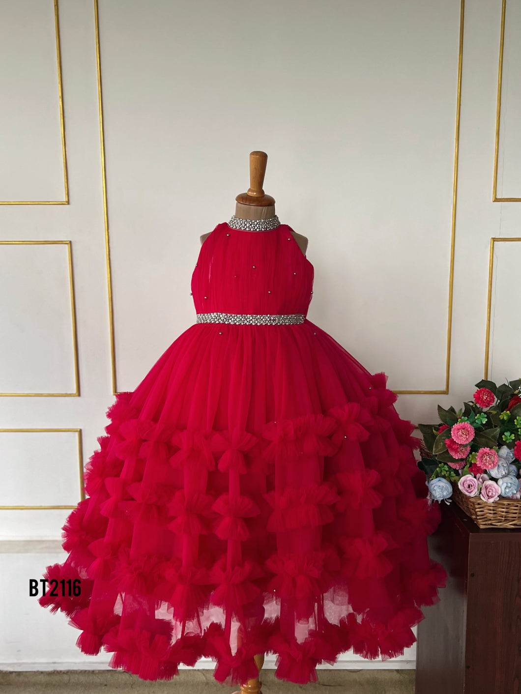 BT2116 Radiant Ruby Elegance 🌹 - Fit for a Little Princess! 👸💫