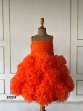 Load image into Gallery viewer, BT2014 🎉Fiery Orange Celebration Dress – Ready for Her Big Day! 🔥👧
