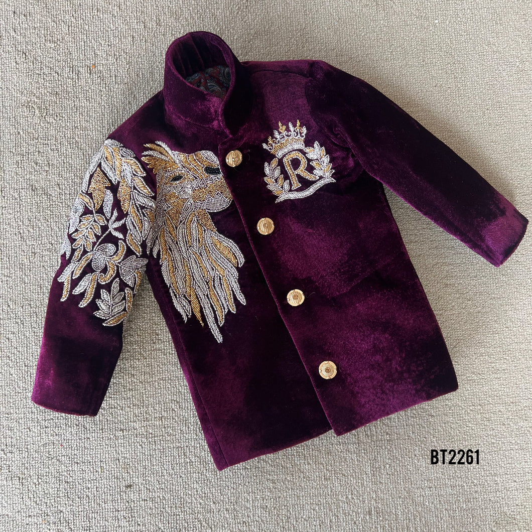 BT2261 🦅✨ Majestic Royal Velvet Outfit for Little Kings 👑