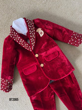 Load image into Gallery viewer, BT2065 Royal Red Velvet Suit for Your Little Prince 👑❤️
