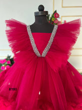 Load image into Gallery viewer, BT1593 Ruby Radiance: Your Little Gem&#39;s Perfect Party Dress
