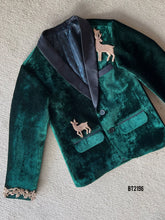 Load image into Gallery viewer, BT2196 Forest Charm Velvet Blazer: A Dashing Look for Your Little Gentleman 🌲🦌
