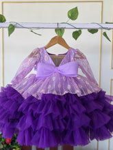 Load image into Gallery viewer, BT2179 Enchanting Lavender Bow Party Dress 💜🎀
