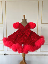 Load image into Gallery viewer, BT1931 Radiant Red Lace Party Dress for Baby Girls
