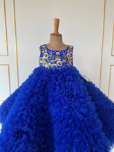 Load image into Gallery viewer, BT1903 Royal Blue Blossom: Luxurious Baby Party Dress
