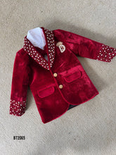 Load image into Gallery viewer, BT2065 Royal Red Velvet Suit for Your Little Prince 👑❤️
