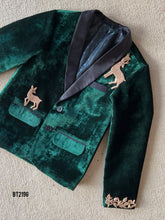 Load image into Gallery viewer, BT2196 Forest Charm Velvet Blazer: A Dashing Look for Your Little Gentleman 🌲🦌
